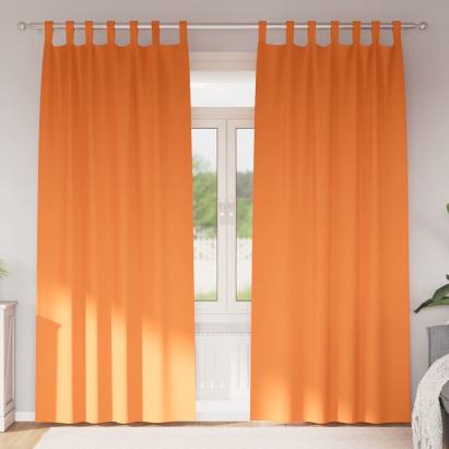 Perdele Opaque cu Inel 2 pcs Portocalie Aprinsă 225 x 140 cm GartenMobel Dekor
