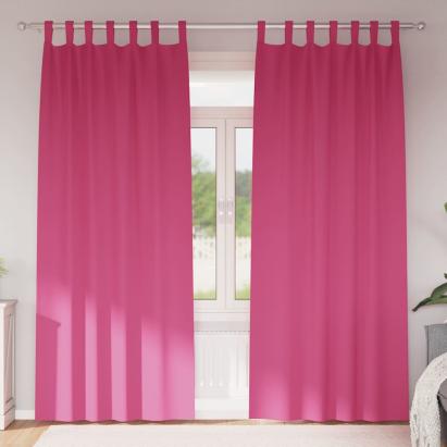 Perdele Opaque cu Inel 2 pcs Roz Aprins 245 x 140 cm Poliester GartenMobel Dekor