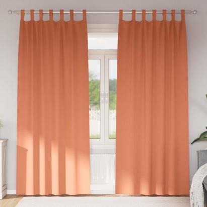 Perdele Opaque cu Inel 2 pcs Terracota 225 x 140 cm Poliester GartenMobel Dekor