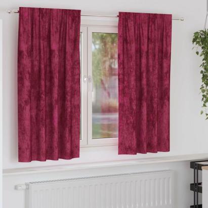 Cortine din catifea cu perdele 2 pcs bordo 175 x 140 cm Catifea GartenMobel Dekor