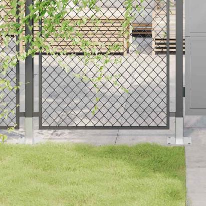 Baze stâlp pătrate 12 buc Argintiu 46x46 mm Oțel galvanizat GartenMobel Dekor