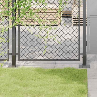 Baze stâlp pătrate 4 buc Antracit Oțel acoperit cu pulbere GartenMobel Dekor