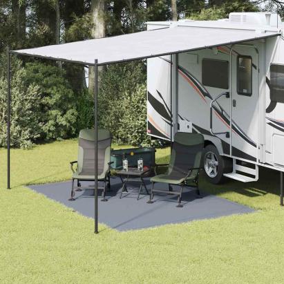 Covor pentru cort camping 350x250 cm, albastru-gri, polietilena