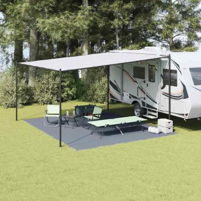 Covor pentru cort camping 500x400 cm, albastru-gri, polietilena
