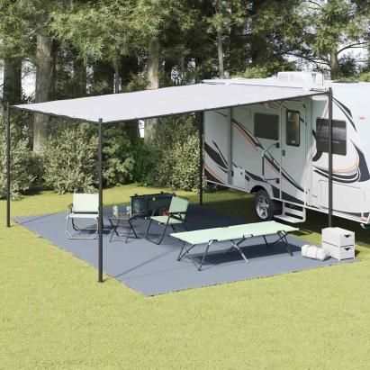 Covor pentru cort camping 600x400 cm, albastru-gri, polietilena