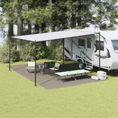 Covor pentru cort camping 700x400 cm, gri deschis, polietilena