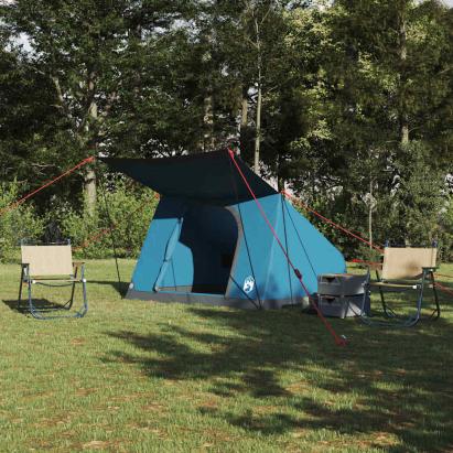 Cort de Camping cu acoperiș albastru 223 x 163 x 130 cm tafta GartenMobel Dekor