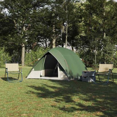 Cort de Camping cu acoperiș Verde 275 x 230 x 140 cm tafta GartenMobel Dekor