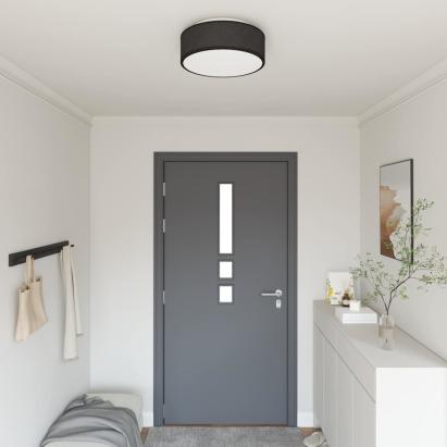 Lampă de tavă Negru 38 x 38 x 13,5 cm țesătură GartenMobel Dekor