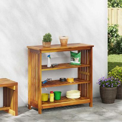 Dulap de grădină natural 90 x 40 x 90cm Lemn Solid de Acacia GartenMobel Dekor