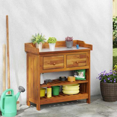Dulap de grădină natural 78 x 36,5 x 78cm Lemn Solid de Acacia GartenMobel Dekor