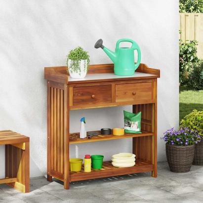 Dulap de grădină natural 93 x 41,5 x 98cm Lemn Solid de Acacia GartenMobel Dekor
