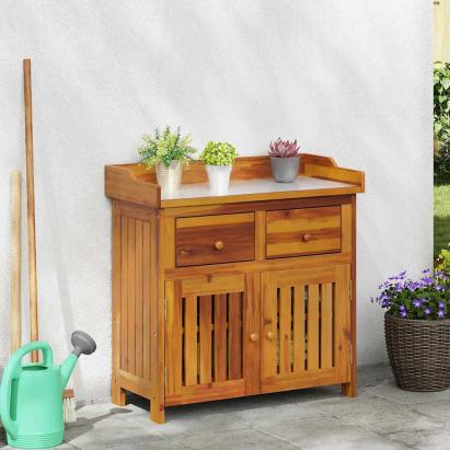 Dulap de grădină natural 78 x 36,5 x 78cm Lemn Solid de Acacia GartenMobel Dekor