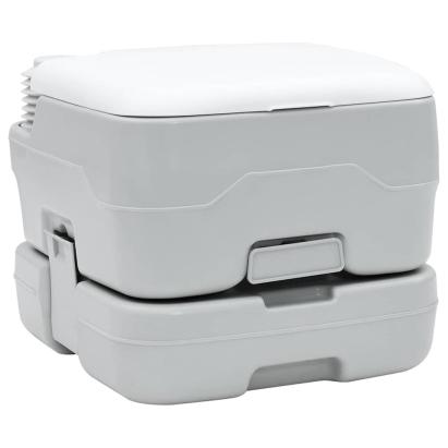Toaletă de camping Gri și alb 41,5 x 36,5 x 30 cm Polietilenă GartenMobel Dekor