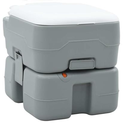 Toaletă de camping Gri și alb 41,5 x 36,5 x 37,5 cm Polietilenă GartenMobel Dekor