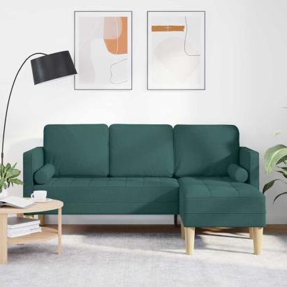 Set de canapea cu pernă Verde închis Poliester GartenMobel Dekor
