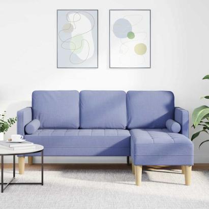 Set de canapea cu pernă Albastru Jeans Poliester GartenMobel Dekor