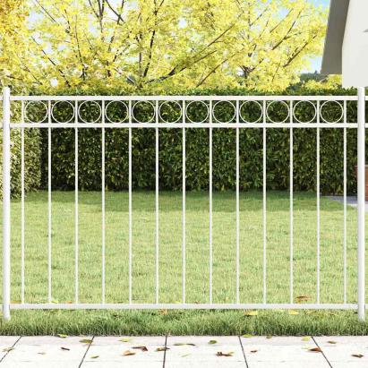 Element de gard ASSEN Alb 170 x 80 cm Oțel GartenMobel Dekor
