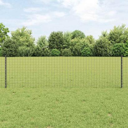 Stâlp de gard. 11 pcs Gri 60 cm Oțel GartenMobel Dekor