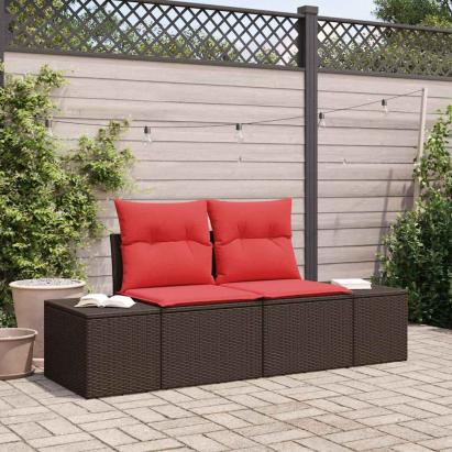 Canapea de grădină cu pernă 184 x 62 x 69 cm poliratan GartenMobel Dekor