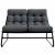 Mobilier de grădină cu pernă Negru 110 x 81 x 71 cm GartenMobel Dekor