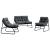 Mobilier de grădină 3 pcs Negru Oțel vopsit electrostatic GartenMobel Dekor