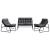 Mobilier de grădină 3 pcs Negru Oțel vopsit electrostatic GartenMobel Dekor