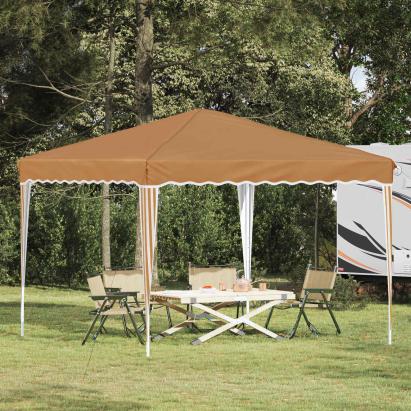 Cort de Petrecere Pop-up Bej 288 x 288 x 245 cm Material Oxford GartenMobel Dekor