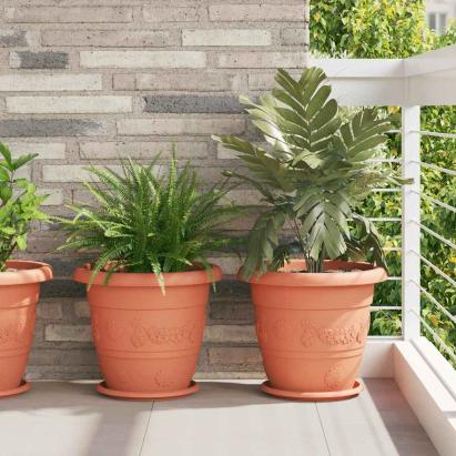 Ghiveci rotund pentru flori 24 pcs Roșu cărămidă Ø 39 x 32 cm GartenMobel Dekor