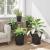Ghiveci rotund pentru flori 24 pcs Negru Ø 34 x 28 cm Plastic GartenMobel Dekor