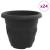 Ghiveci rotund pentru flori 24 pcs Negru Ø 34 x 28 cm Plastic GartenMobel Dekor