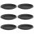 Tavă rotundă pentru flori 6 pcs Negru Ø 14 x 2 cm Plastic GartenMobel Dekor