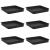 Tavă Pătrată pentru Flori 6 pcs Negru 15 x 15 x 2 cm Plastic GartenMobel Dekor
