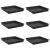 Tavă Pătrată pentru Flori 6 pcs Negru 18 x 18 x 2 cm Plastic GartenMobel Dekor