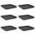 Tavă Pătrată pentru Flori 6 pcs Negru 32 x 32 x 2,5 cm Plastic GartenMobel Dekor