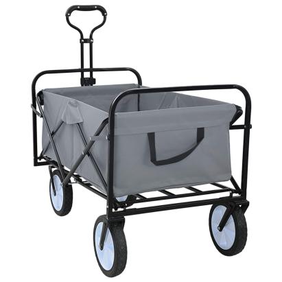 Trolley Manevrabil Pliabil Gri 94 x 53 x 99 cm Tesătură Oxford GartenMobel Dekor
