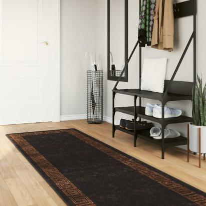 Covor Runner MARSA Negru 100 x 400 cm Poliester și PVC GartenMobel Dekor