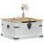 storage box cu raft Alb 78 x 78 x 45 cm Lemn de pin masiv GartenMobel Dekor
