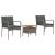 Set Bistro de Grădină cu pernă 3 pcs Gri poliratan GartenMobel Dekor