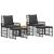 Set de Mobilier pentru Exterior 5 pcs Negru și Gri închis GartenMobel Dekor