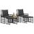 Set de Mobilier pentru Exterior 5 pcs Negru și Gri închis GartenMobel Dekor