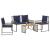 Set de Mobilier pentru Exterior 9 pcs Gri și albastru marin GartenMobel Dekor