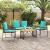 Set de Mobilier pentru Exterior cu pernă 9 pcs Negru și Turcoaz GartenMobel Dekor
