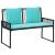 Set de Mobilier pentru Exterior cu pernă 9 pcs Negru și Turcoaz GartenMobel Dekor