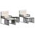 Set de Mobilier pentru Exterior 11 pcs Negru și Alb crem GartenMobel Dekor