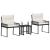 Set de Mobilier pentru Exterior 7 pcs Negru și Alb crem GartenMobel Dekor