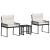 Set de Mobilier pentru Exterior 7 pcs Negru și Alb crem GartenMobel Dekor