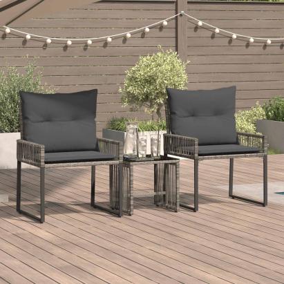 Set de Mobilier pentru Exterior 7 pcs Gri și gri închis GartenMobel Dekor