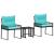 Set de Mobilier pentru Exterior cu pernă 7 pcs Negru și Turcoaz GartenMobel Dekor