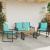 Set de Mobilier pentru Exterior cu pernă 4 pcs Negru și Turcoaz GartenMobel Dekor